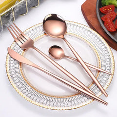 Cutlery Set 24pcs Gold Stainless Steel