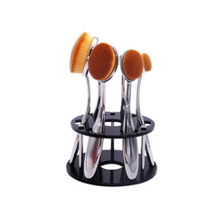 Vanity 6 Pc Oval Beauty Brushes With Caddy Organizer