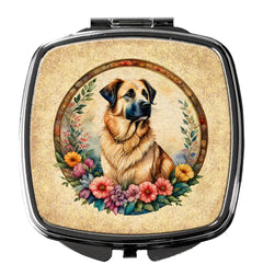 Anatolian Shepherd Dog and Flowers Compact Mirror