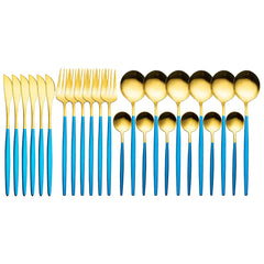 Cutlery Set 24pcs Gold Stainless Steel