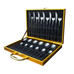 Cutlery Set 24pcs Gold Stainless Steel