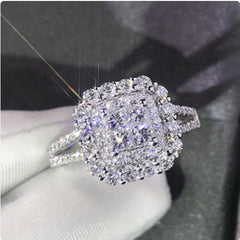 Princess-Cut Simulated Diamond Wedding Ring