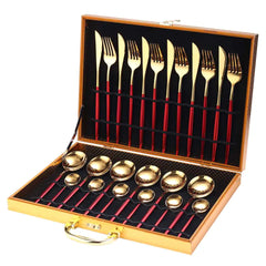 Cutlery Set 24pcs Gold Stainless Steel