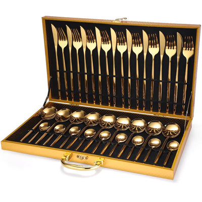 Cutlery Set 24pcs Gold Stainless Steel