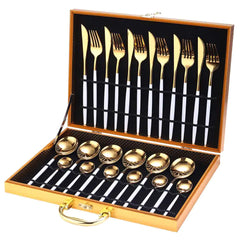 Cutlery Set 24pcs Gold Stainless Steel