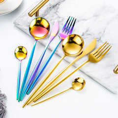 Cutlery Set 24pcs Gold Stainless Steel