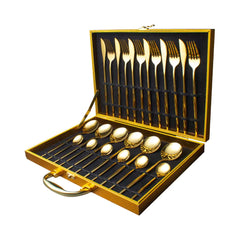 Cutlery Set 24pcs Gold Stainless Steel