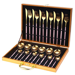 Cutlery Set 24pcs Gold Stainless Steel