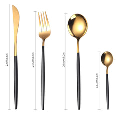 Cutlery Set 24pcs Gold Stainless Steel