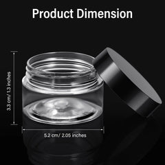 4 Pieces Round Clear Wide-mouth Leak Proof Plastic Container Jars with Lids for Travel Storage Makeup Beauty Products Face Creams Oils Salves Ointments DIY Making or Others (Black,1 Ounce) 1 Ounce Black