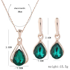 Crystal Water Drop Jewelry Set